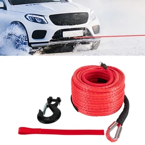 1/2"×85ft Synthetic Winch Rope with Hook Car Tow Recovery Cable Kit For ATV SUV - Picture 1 of 14