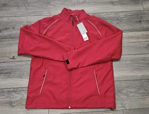 NWT Cutter & Buck Mens CB WeatherTec Jacket Windbreaker Large Full Zip Red - Picture 1 of 3