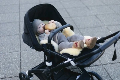 Forro médico genuíno de pele de carneiro para bebê - Inserção de lã multiuso para carrinho - Imagem 1 de 4