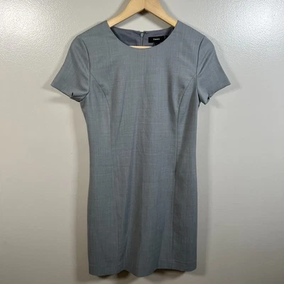 Платье-футляр Theory Corti размер 6 серое шерстяное карьерное офисное минимальное собеседование - Изображение 1 из 4