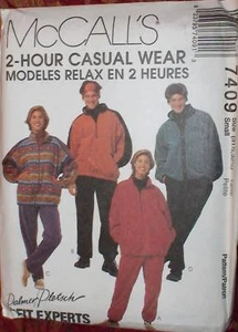 7409 Vintage McCalls SEWING Pattern Mens Womens UNISEX Jacket Pants UNCUT - Picture 1 of 1