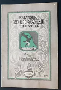 Selten! ERLANGER'S BILTMORE THEATER PROGRAM, Los Angeles ~ Sonntag, 21. März 1926 - Bild 1 von 8