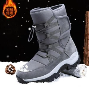 Nuevo Invierno Para hombres Botas de Vellón Parte Superior Alta Antideslizantes Botas de Nieve Cálidas Zapatos al Aire Libre - Imagen 1 de 24