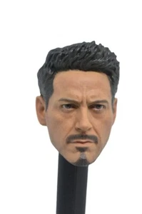 Custom 1/6 Scale Tony Stark Head Sculpt For Hot Toys Phicen COO Figure Body - Picture 1 of 10