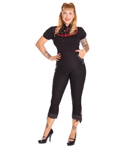 SugarShock Latisha Polka Dots 50s Retro High Waist Rockabilly Capri Pants - Picture 1 of 15