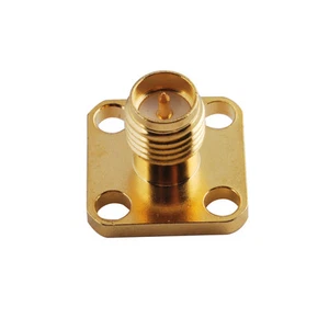 RP SMA Jack Female Straight 4 Hole Panel Mount Solder Cup Contact connector - Picture 1 of 2
