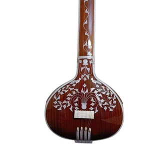 ShreeOm Handicrafts Tun Wood Tanpura Brown Large Tambura With Box & Extra String - Picture 1 of 6