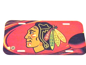 CHICAGO BLACKHAWKS SPECIALTY ACRYLIC LICENSE PLATE NHL BY WINCRAFT NOS GO HAWKS! - Picture 1 of 3