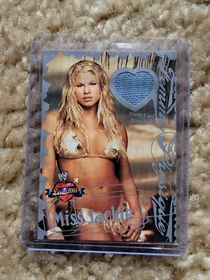 2004 Fleer WWE Divine Divas 2005 Miss Jackie Femme Physique Memorabilia Mat Card - Image 1 of 2