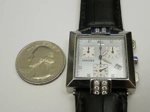 CONCORD DIAMOND SOLID STEEL LA SCALA SQUARE MEN'S WATCH WITH DEPLOYMENT BRACELET - Picture 1 of 8
