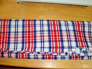 Fabric quilting cotton 4 yard 1 piece poplin red white blue checkered - Picture 1 of 3