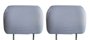 Set 2x All White Head Rest Cover fit Bus Car Van Pick-up Two Headrest covers pad - Picture 1 of 3