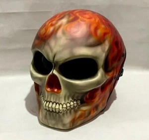 NEW SKULL MOTORCYCLE HELMET CLASSIC FLAME STYLE - Picture 1 of 3