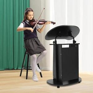 Multifunction Mobile Podium Desk Portable Sit to Stand Lectern Height Adjustment - Picture 1 of 23