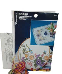 Floral Bees Dresser and 2 Round 1 started Doily Stamped Embroidery & Floss - Picture 1 of 14
