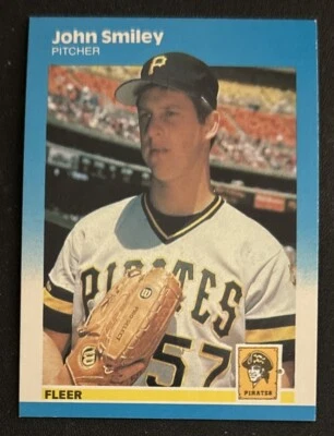 1987 Fleer 更新 John S. 棒球新秀卡 (RC) U-110 海盗投手 状况极佳 — 第 1/2 张图片