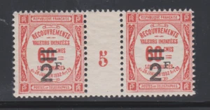 FRANCE TAXE 54 PAIRE MILLESIME 5 N SANS CHARNIERE MNH COTE 140€ V ARIETE - Picture 1 of 2