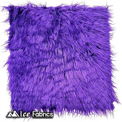 Ice Fabrics Pre Cut Faux Fur Fabric Square Purple Fur Material - Image 1 of 4