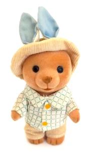 Russ Calico Critters Bear Bunny Ears Flocked Easter Made Korea 3 Inch - Picture 1 of 4