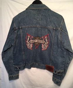 Giacca jeans Harley Davidson donna media moto denim vintage biker blu - Foto 1 di 13