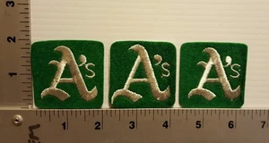 3-PCS OAKLAND ATHLETICS A'S (SQUARE) VINTAGE EMBROIDERED PATCH - Bild 1 von 2