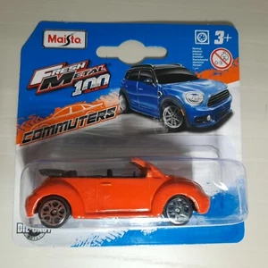 Modellino Statico Volkswagen New Beetle Cabrio Maisto Auto Arancione Scala 1:64 - Foto 1 di 1