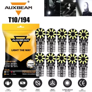 AUXBEAM T10 LED License Plate Light Bulbs 6000K 168 194 for Ford F-150 1975-2022 - Picture 1 of 12