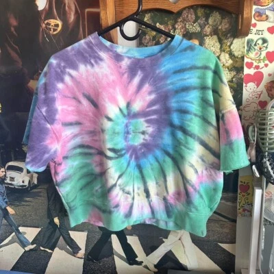 Mujer Victoria's Secret ROSA, Pequeña, Tie-dye, Sudadera Ligera, Manga Corta Foto 1 de 4