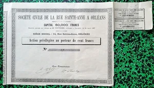 Dépt 45 - Orléans 14 Rue Sainte Anne - Rare Secteur de l'Immobilier 1897 Type 3 - Picture 1 of 2
