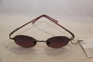 KLEINE SONNENBRILLE FARB BRILLE GLÄSER OVAL WEINROT RAHMEN ANTHRAZITFARBEN - Bild 1 von 2