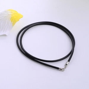 2pcs Leather Necklace 925 Silver Lobster Clasp Rope Cord String Pendants - Picture 1 of 14