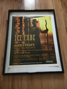ICE CUBE-WAR AND PEACE VOL 1-Original framed poster size promo ad - Picture 1 of 1