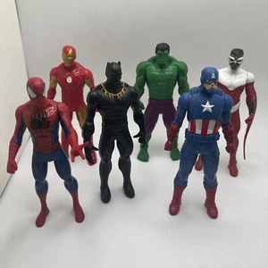 Lot of 6 Marvel Action Figures 6" Iron Man,Spiderman, Captain America - Picture 1 of 6