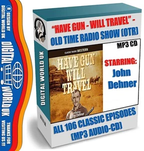 Have Gun Will Travel Old Time Western Radio Show OTR All 106 Episodes MP3-CD - Picture 1 of 3