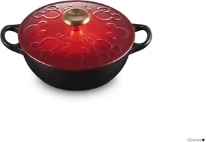 Le Creuset x Disney Mickey Mouse Marmite Cherry red 18cm 7in Cotton / Mat Black - Picture 1 of 7