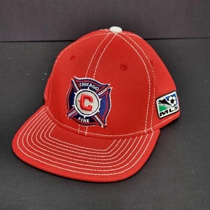 Chicago Fire MLS Adidas Climalite Fitted Red Hat Adult Small/Med Flat Bill NWOT - Picture 1 of 10