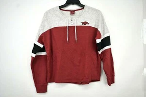 Colosseum Womens Tie V Neck Long Sleeve Arkansas Razorbacks Graphic Sweatshirt L - Picture 1 of 9