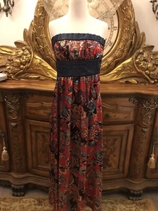 Forever Strapless Satin Floor Length Dress. XXS Bust 32", Waist 26". B4. - Picture 1 of 7