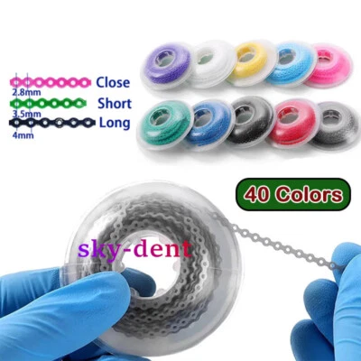 Bandas de goma elásticas de ortodoncia dental de 1 rollo para brackets L/M/ Foto 1 de 4