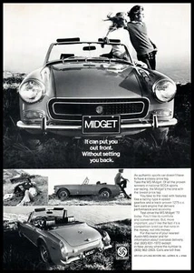 1972 MG Midget 2 Door Convertible Roadster Romance Field Ocean Classic Car Decor - Picture 1 of 1