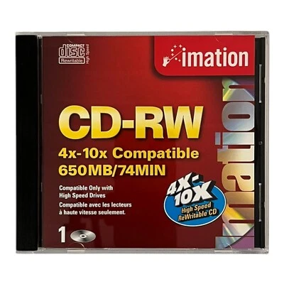 imation CD-RW Rohling 650MB 74min 1 Stück NEU & unbenutzt - Bild 1 von 2