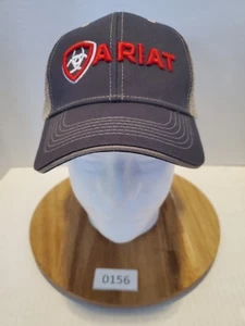 Ariat Adjustable Snapback Grey/Grey Mesh Cap Hat Red Embroidery Adj. One Size - Picture 1 of 7
