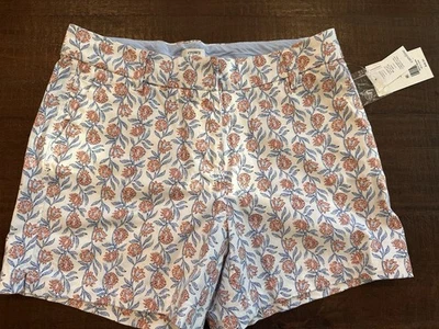 Pantalones Cortos Crown & Ivy Talla 8 Caroline 5’ Rosa Azul Floral Elastizados Nuevos con Etiquetas Foto 1 de 4