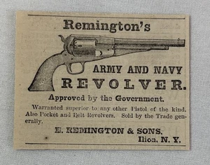 1864 small ad ~ REMINGTON ARMY AND NAVY REVOLVER - Picture 1 of 1