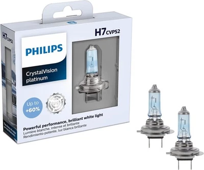 PHILIPS H7 CrystalVision Platinum Bright White Headlight Bulb (Pack of 2) - Image 1 of 4