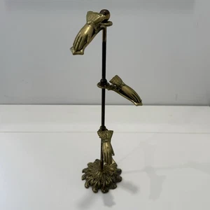 Porta letras boho manos de latón vintage Glo-Mar Artworks Inc, NY, estilo victoriano - Imagen 1 de 7