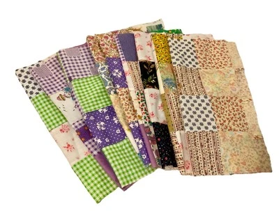Vintage Quilting Squares Sewing Quilt Makers Patchwork Fabric 9 Squares - Image 1 of 4