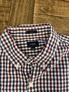 Camisa J.Crew Slim Abotonada Para Hombres Grande Flexible Lavado Guinga Algodón Elástico 315 - Imagen 1 de 6