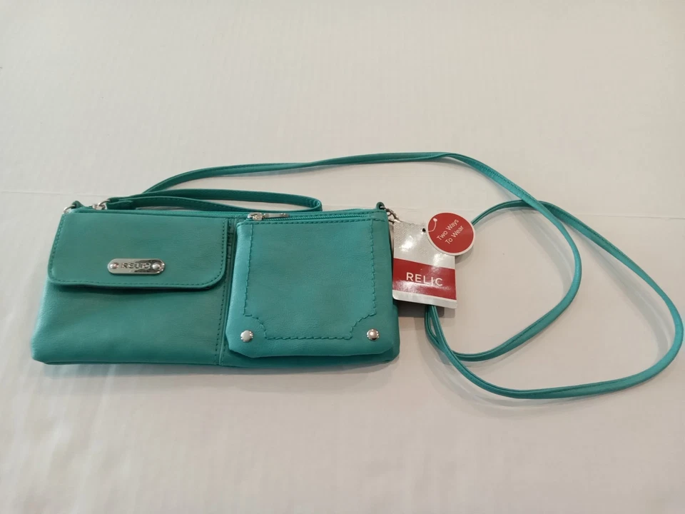 Cartera Bandolera Relic Ocean Blue Aqua Muñequera Dos Maneras de Usar Correa Desmontable Nueva Foto 1 de 4