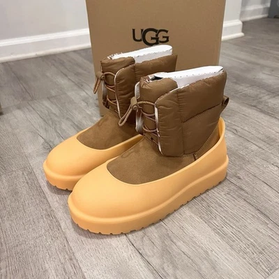 UGG CLASSIC MAXI TOGGLE CHESTNUT SUEDE SHEEPSKIN WOMEN'S BOOTS US SIZE 8 NIB - Image 1 of 4